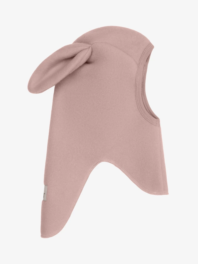 Kominiarka 100% wełny merino z uszkami królika - Mahogany Rose / HUTTEliHUT