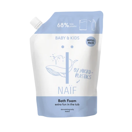 Bąbelkowy płyn do kąpieli z pianą dla dzieci, refill 500 ml / Naif