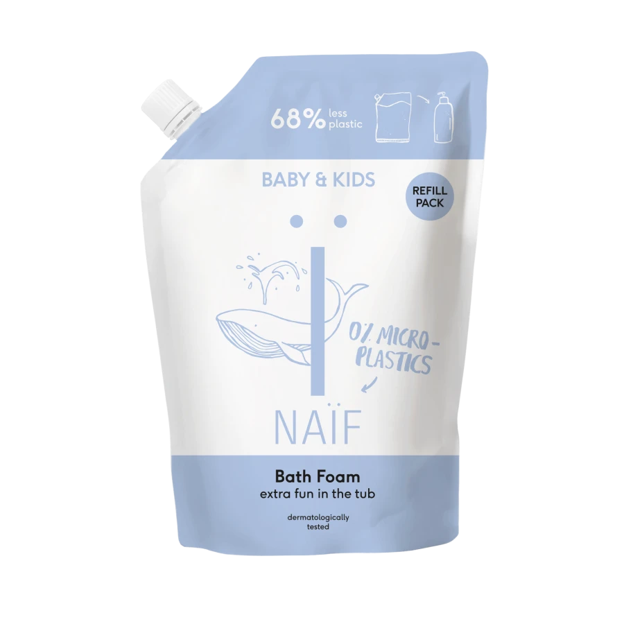 Bąbelkowy płyn do kąpieli z pianą dla dzieci, refill 500 ml / Naif