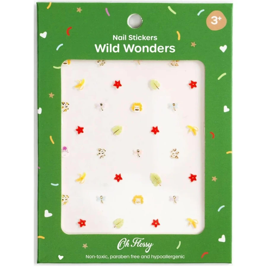 Naklejki na paznokcie dla dzieci - WILD WONDERS, hipoalergiczne / Oh Flossy