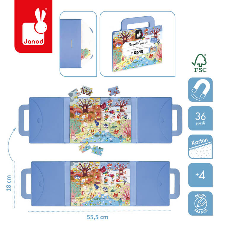 Magnetyczne puzzle 4 pory roku Magneti'puzzles 36 el. 4+ / Janod