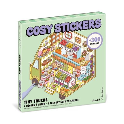 Zestaw kreatywny Scenki do wyklejania z mini naklejkami i pęsetą Cosy stickers - Ciężarówka / Janod