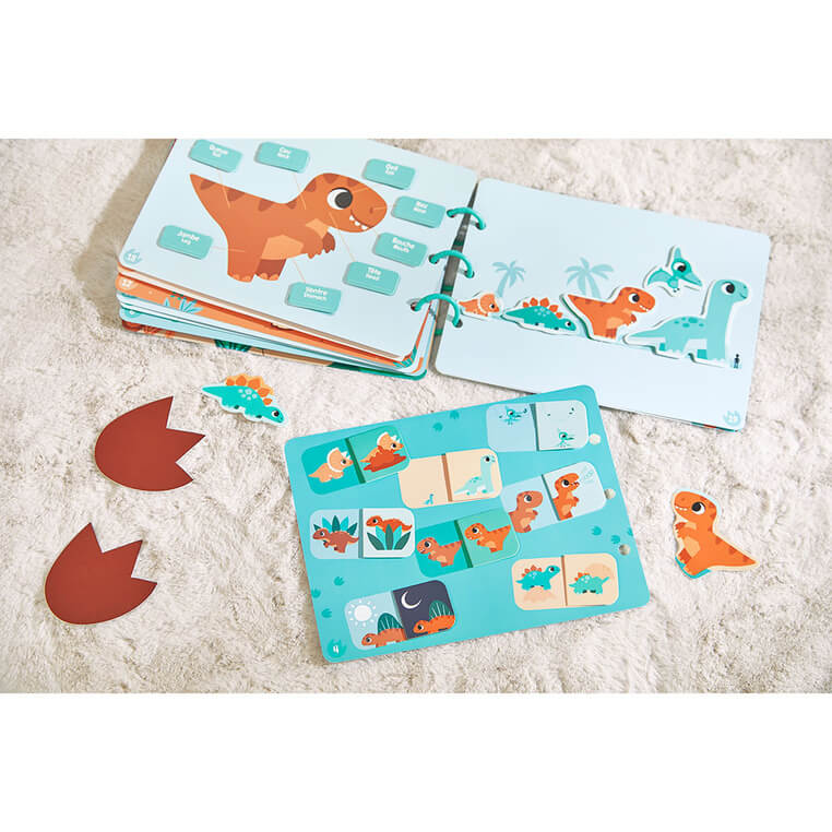 Książeczka z zadaniami Busy Book Dinozaury 3+ / Janod