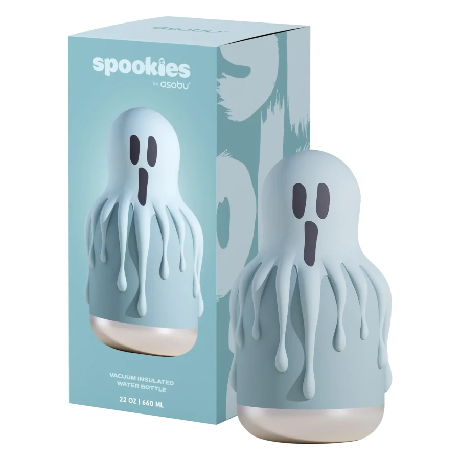 Butelka termiczna ze słomką Maxi Spookie, 660 ml - Ghost / Asobu Halloween