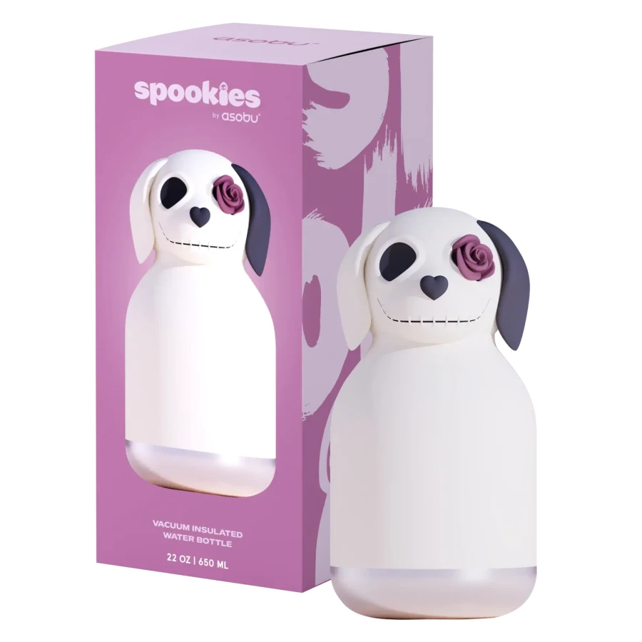 Butelka termiczna ze słomką Maxi Spookie, 660 ml - Undead Dog / Asobu Halloween