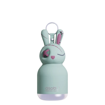 Butelka termiczna ze słomką Mini Spookie, 200 ml - Undead Bunny / Asobu Halloween