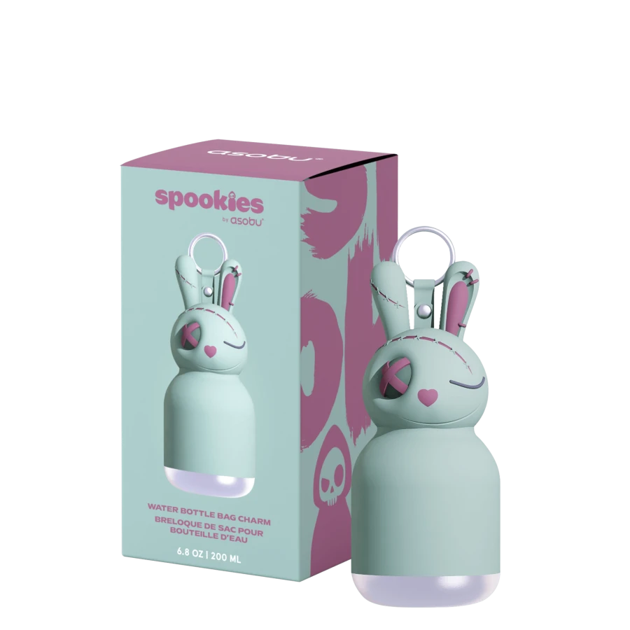 Butelka termiczna ze słomką Mini Spookie, 200 ml - Undead Bunny / Asobu Halloween