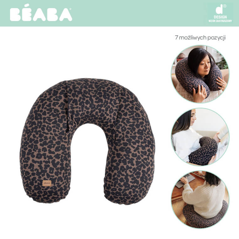 Poduszka z termoforem z pestek lnu 2w1 Little warmy Jersey - Leopard / Beaba
