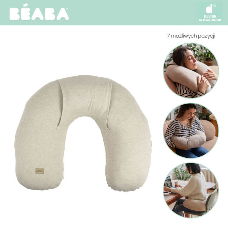 Poduszka z termoforem z pestek lnu 2w1 Little warmy Jersey - Clay / Beaba