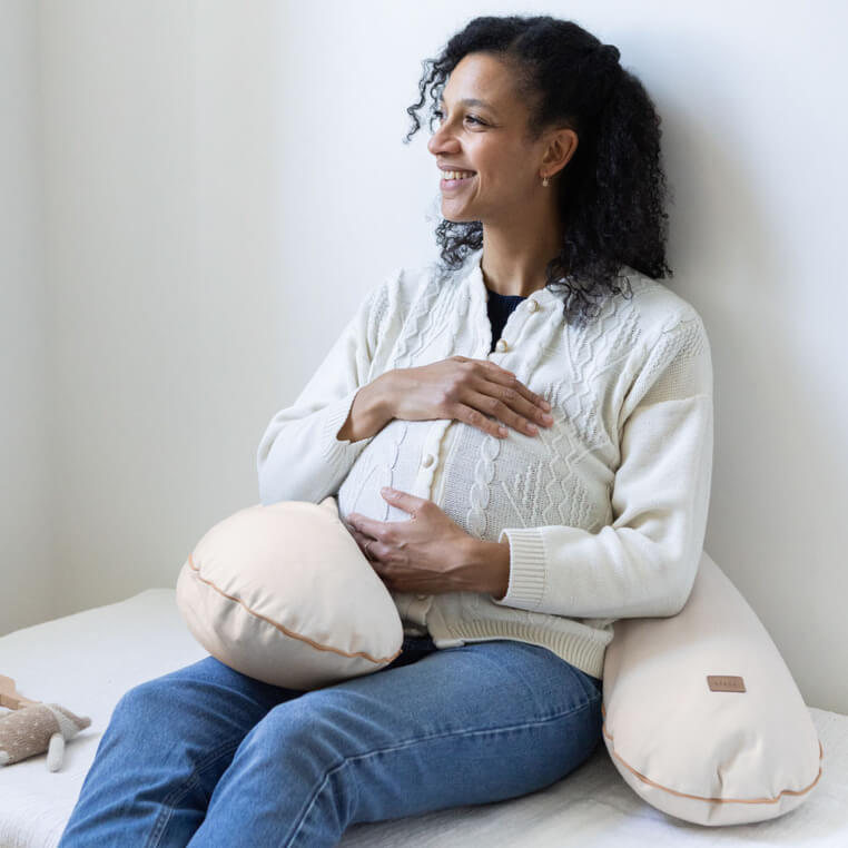 Ergonomiczna poduszka rogal dla kobiet w ciąży i karmiących Big Flopsy™ French - Terry Clay / Beaba