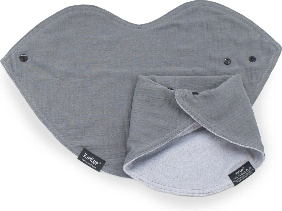 Śliniak bawełniany 3w1 - Grey, 2szt. / KipKep