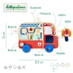 Drewniana tablica manipulacyjna Wóz strażacki Lew Jack 9m+ / Lilliputiens