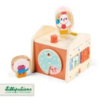 Drewniany domek manipulacyjny Zabawa w chowanego 12m+ / Lilliputiens