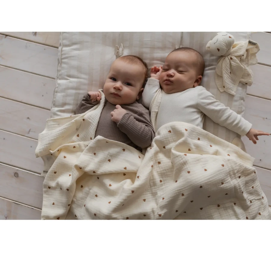 Zestaw Mini pieluszek muślinowych Sweetheart & Ecru, 2szt. / The Slings