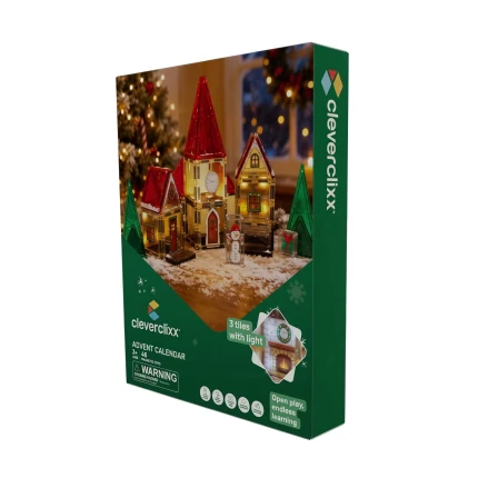 Klocki magnetyczne Christmas Village Advent Calendar 46 el. / Cleverclixx