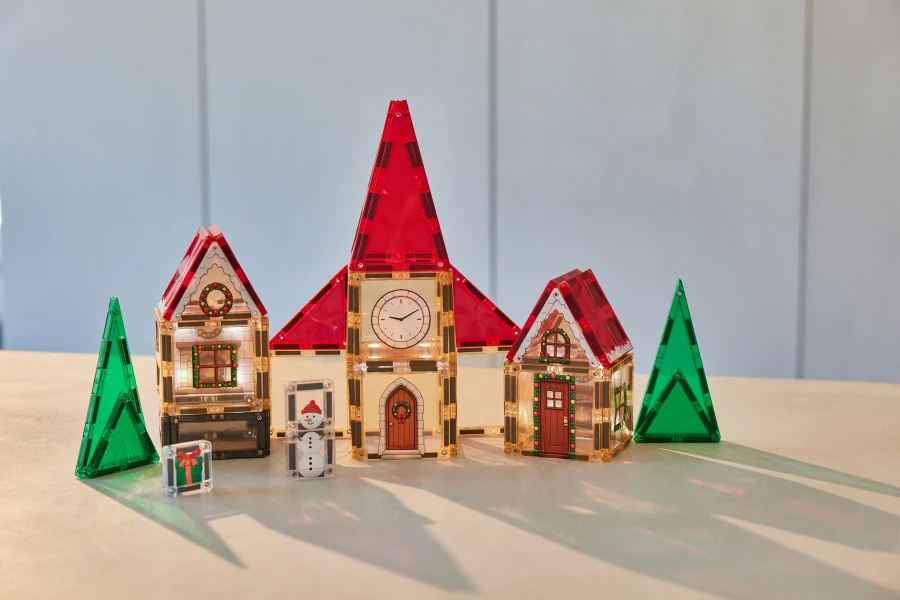 Klocki magnetyczne Christmas Village Advent Calendar 46 el. / Cleverclixx