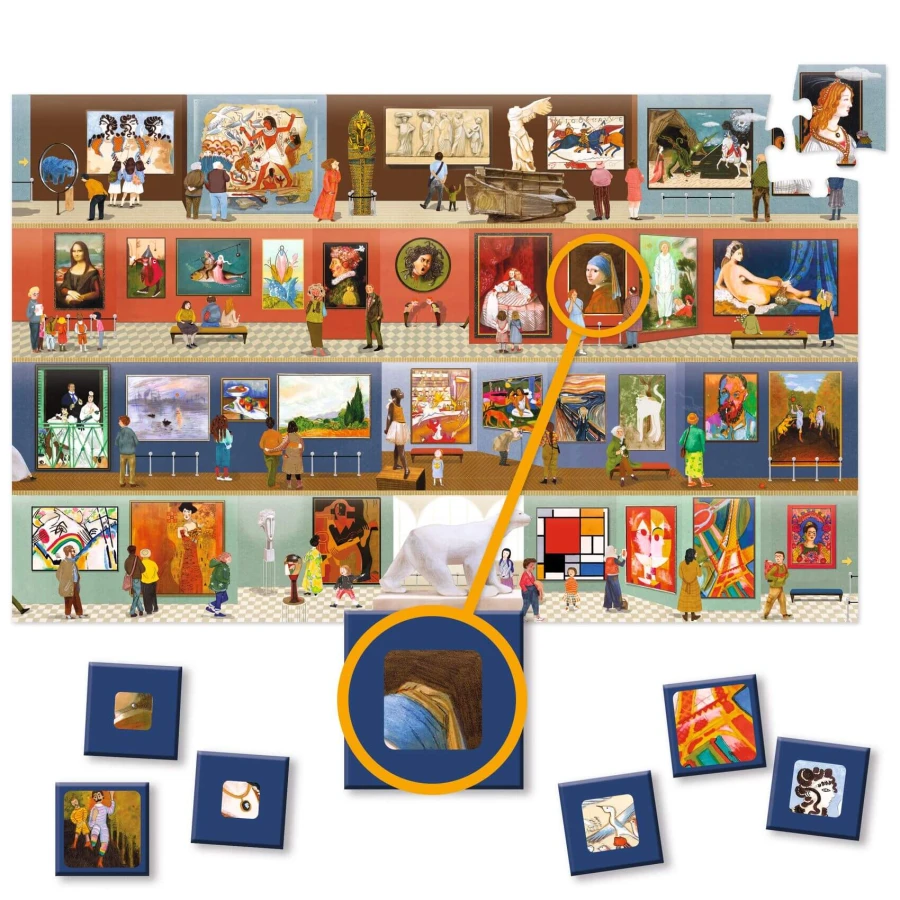 Puzzle obserwacja + gra W MUZEUM 500 el. / Djeco