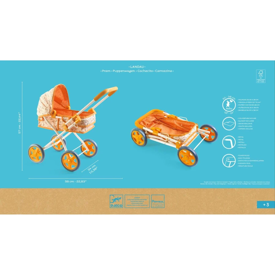 Wózek gondola dla lalek KOLEKCJA POMEA / Djeco  