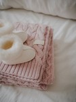 Kocyk WARKOCZ ze 100% wełny merino powder pink - premium collection/ Memi