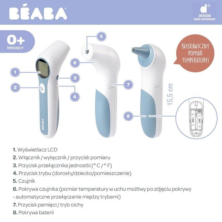 Termometr elektroniczny bezdotykowy wielofunkcyjny Thermospeed / Beaba
