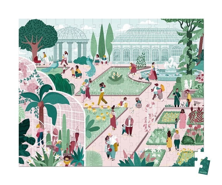 Puzzle w walizce Ogród botaniczny 200 elementów 7+ / Janod