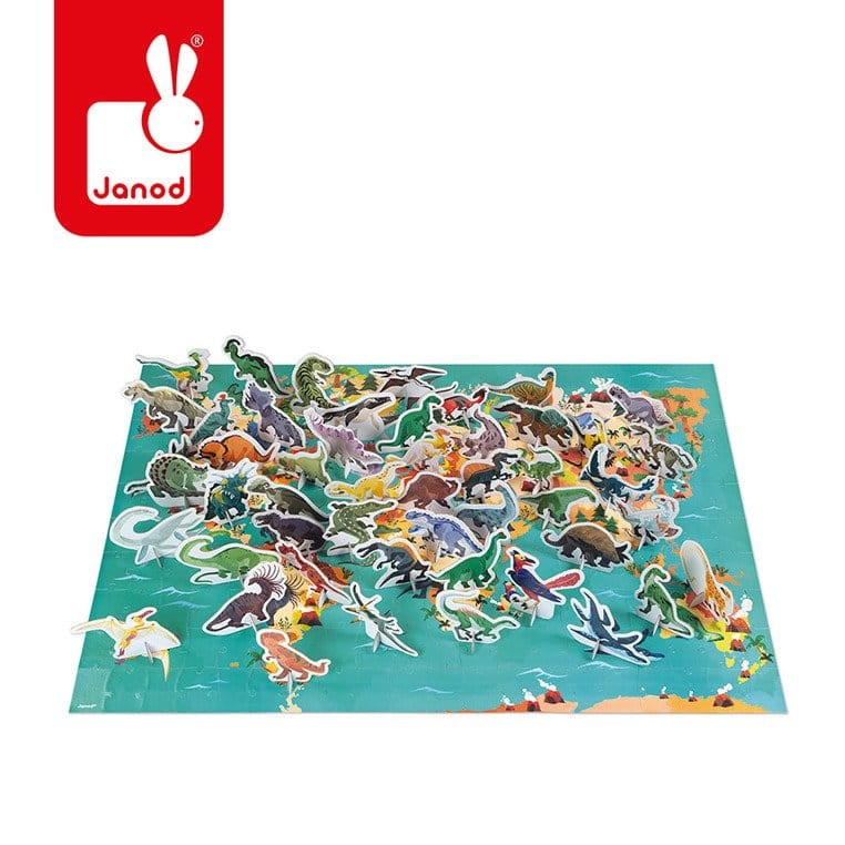 Puzzle edukacyjne z figurkami 3D Dinozaury 200 elementów 6 +