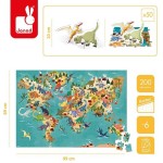 Puzzle edukacyjne z figurkami 3D Dinozaury 200 elementów 6 + / Janod