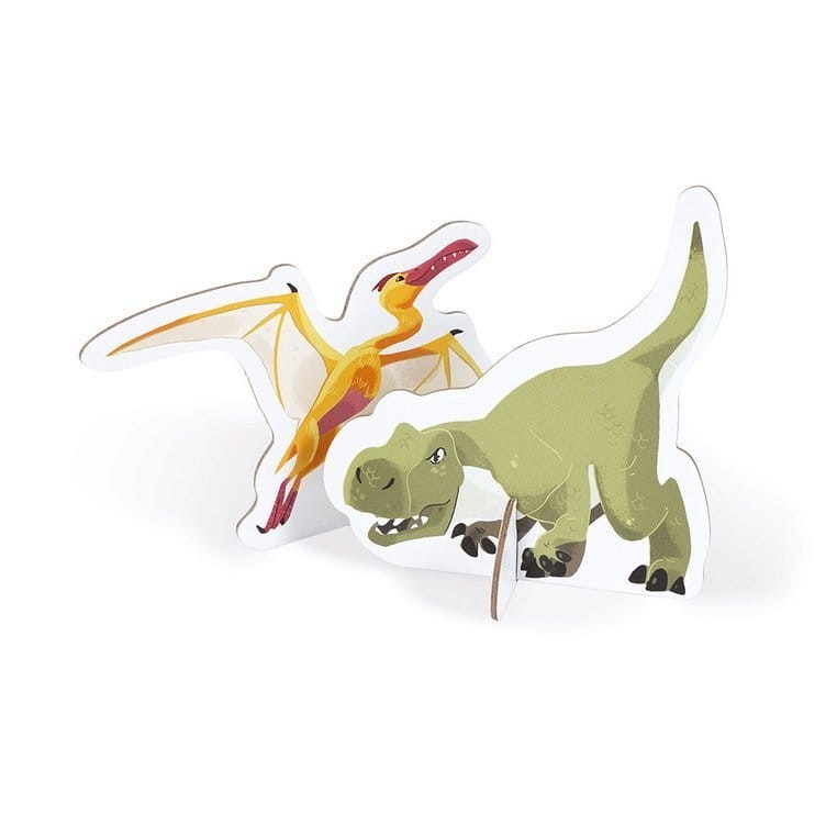 Puzzle edukacyjne z figurkami 3D Dinozaury 200 elementów 6 + / Janod