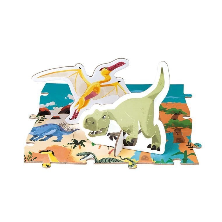 Puzzle edukacyjne z figurkami 3D Dinozaury 200 elementów 6 + / Janod