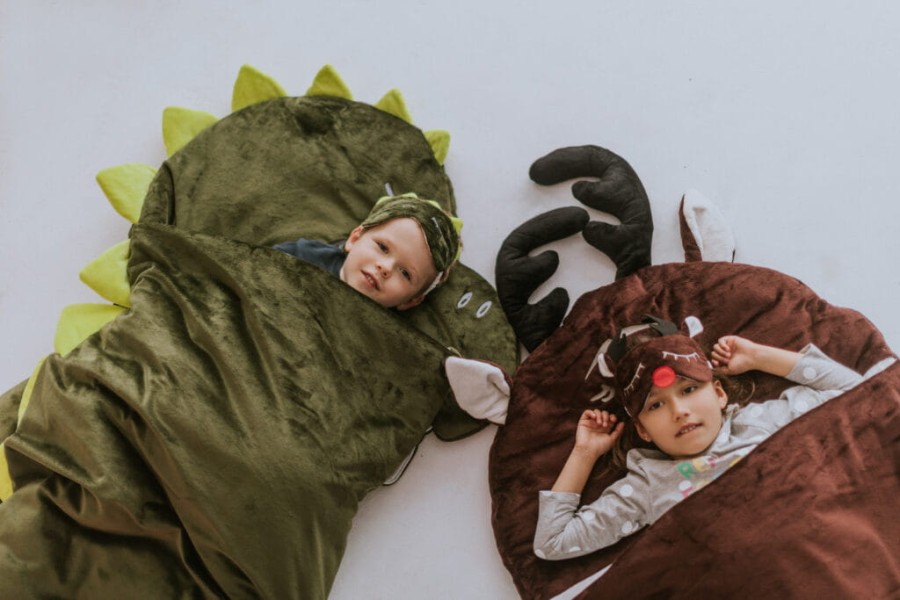 Śpiworek Sleepover – Zielony Dinozaur ROZMIARY / Kidspace