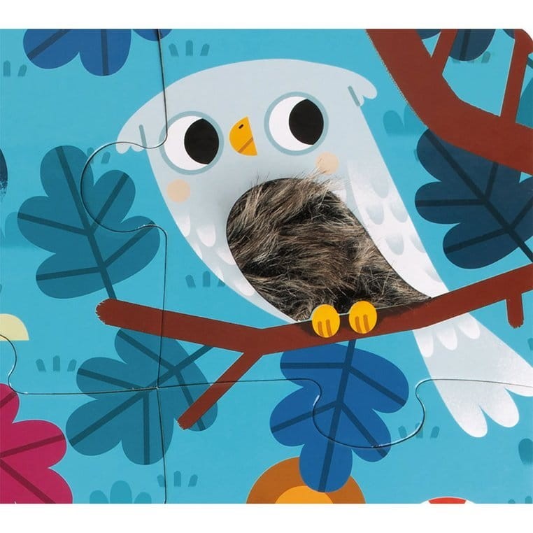 Puzzle sensoryczne 20 elementów Leśne zwierzęta / Janod