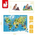 Puzzle edukacyjne z figurkami 3D Zagrożone gatunki 200 elementów 6+ / Janod
