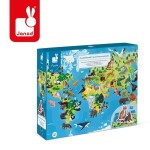Puzzle edukacyjne z figurkami 3D Zagrożone gatunki 200 elementów 6+ / Janod