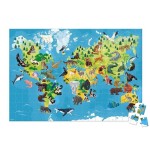 Puzzle edukacyjne z figurkami 3D Zagrożone gatunki 200 elementów 6+ / Janod