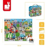 Puzzle w walizce Miasto 36 elementów 4+ / Janod