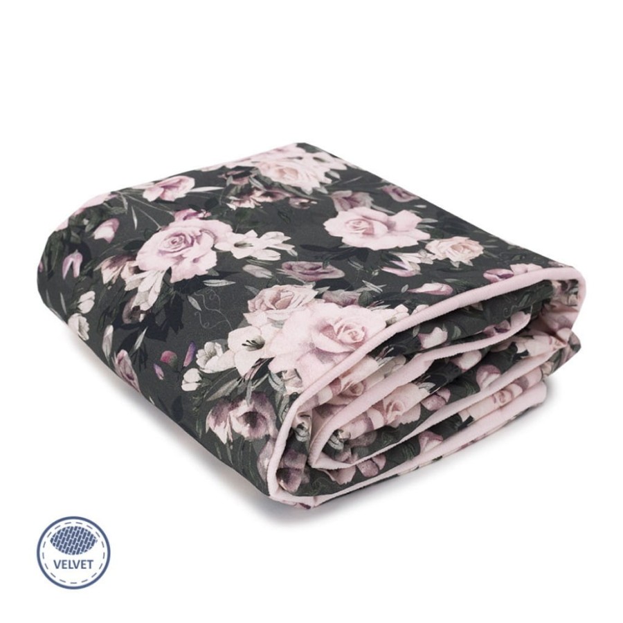 Koc velvet light 75x100 - Night Flowers / Makaszka
