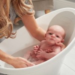 Wanienka z odpływem i piankowym oparciem - grey / Shnuggle Baby