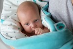 Rożek GWIAZDY & TURKUSOWY WELUR 3w1 z pieluszką muślinową / Pink no More
