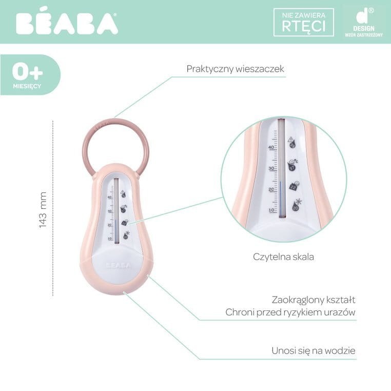 Termometr do kąpieli - Old Pink / Beaba