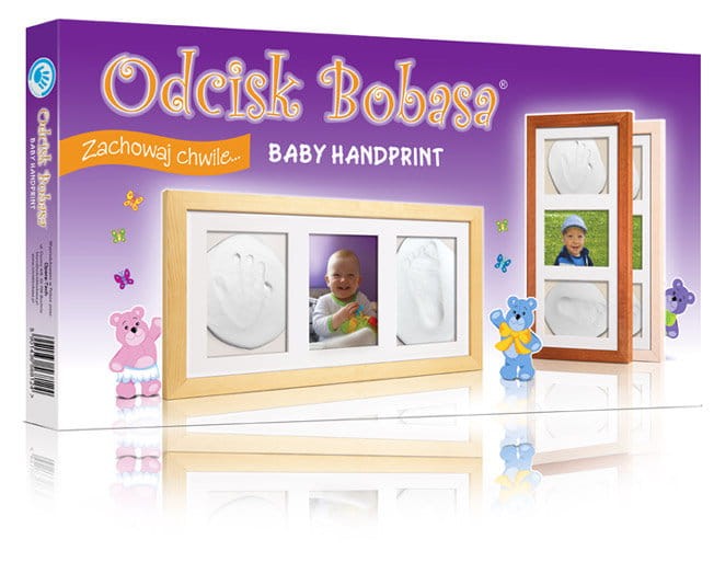 Odcisk Bobasa - potrójna ramka z glinką - brązowa