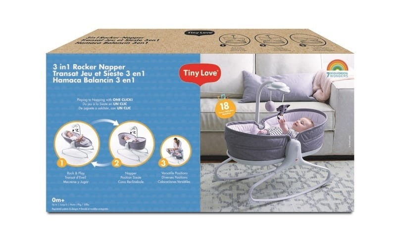 Wielofunkcyjny leżaczek-bujaczek z funkcją krzesełka 3w1 - Grey / Tiny Love