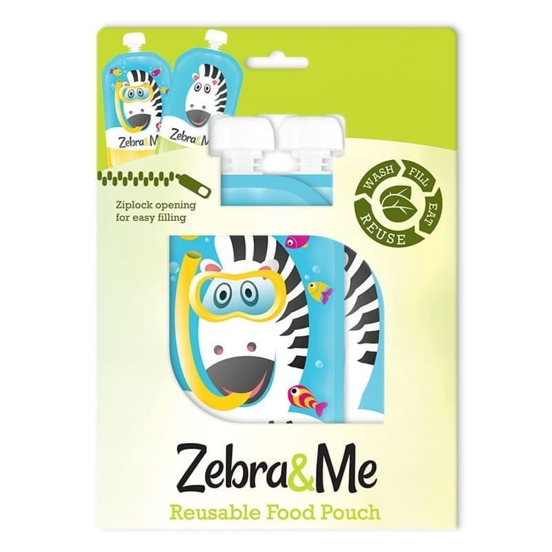 Wielorazowe saszetki do karmienia DIVER I x2 / Zebra & Me