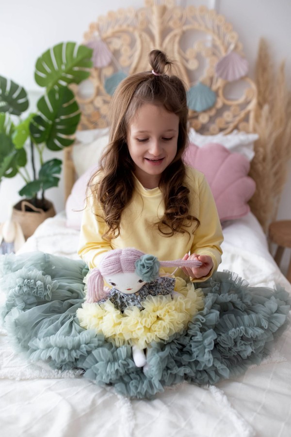Spódnica Pettiskirt - brudna mięta RÓŻNE ROZMIARY / Manufaktura Falbanek