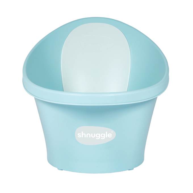 Wanienka z odpływem i piankowym oparciem - aqua / Shnuggle Baby