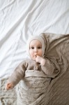Ażurowy kocyk bambusowy 80x100 light beige / My Memi
