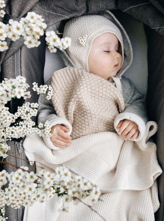Kocyk ze 100% wełny merino warm beige - premium collection / My Memi