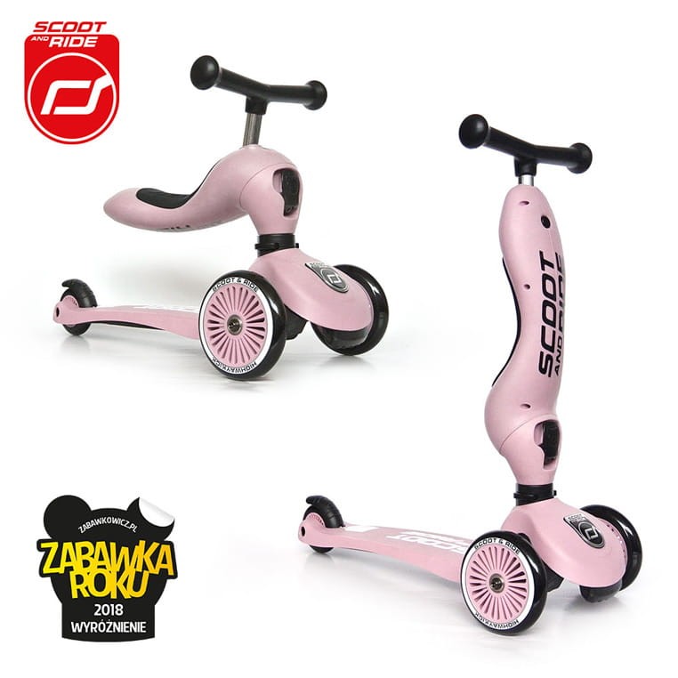 Highwaykick1 2w1 Jeździk i hulajnoga 1-5 lat Rose / Scootandride