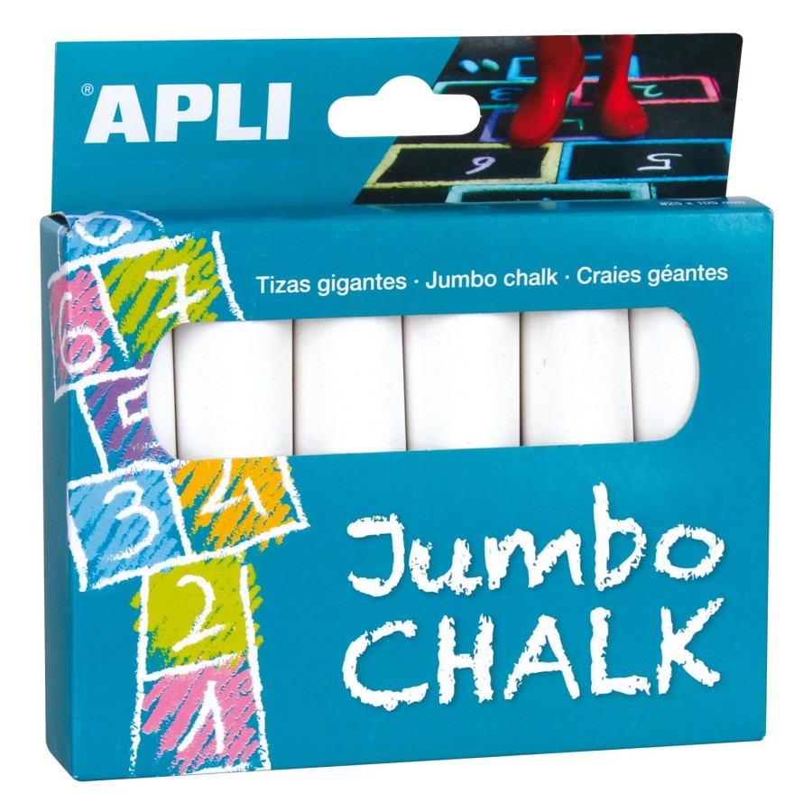 Kredy Białe Jumbo - 6 sztuk / Apli Kids