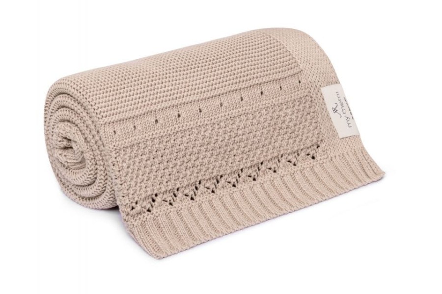 Kocyk z bawełny organicznej 80x100 beige / My Memi