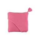 Kocyk bambusowy tkany z kapturkiem PINK 90x90cm / Pink no More
